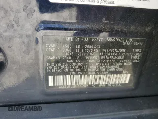 2012 Subaru Outback 2.5i z VIN 4S4BRCAC8C3208005, wystawiony jako Copart lot #58119905 z przebiegiem 165 156 mil mil oraz Szkoda całkowita • Salvage title. Historia ofert i sprzedaży dostępna na DreamBid. Obrazek 13.