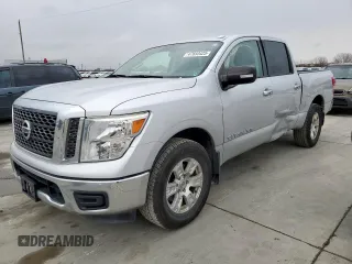 2018 Nissan Titan SV with VIN 1N6AA1EK7JN502927, listed as a Copart auction lot 47693425 with 95,309 mi miles and Salvage Title. Bid and sale history available at carsss.com. Image 1.