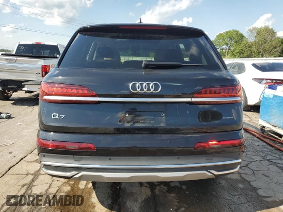 2023 Audi Q7 Premium Plus with VIN WA1LXBF70PD005334, listed as a Copart auction lot 61953055 with 43,136 mi miles and Salvage title. Bid and sale history available at DreamBid. Image 6.