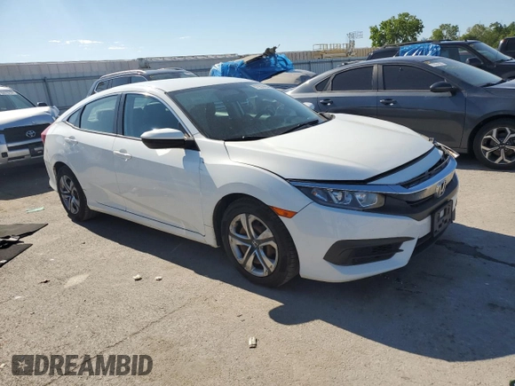 2017 Honda Civic LX with VIN 19XFC2F51HE224834, listed as a Copart auction lot 57951885 with 124,041 mi miles and Salvage title. Bid and sale history available at DreamBid. Image 4.