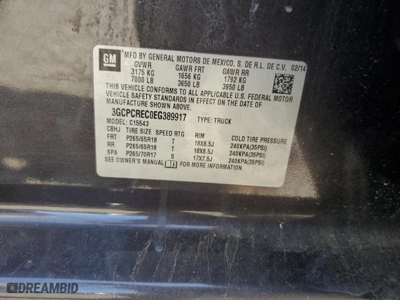 2014 Chevrolet Silverado 1500 LT with VIN 3GCPCREC0EG389917, listed as a Copart auction lot 52718365 with 153,269 mi miles and Salvage Title. Bid and sale history available at carsss.com. Image 12.