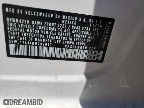 2017 Volkswagen Jetta SEL z VIN 3VWL17AJXHM282017, wystawiony jako Copart lot #52349335 z przebiegiem 107 933 mil mil oraz Szkoda całkowita • Salvage title. Historia ofert i sprzedaży dostępna na DreamBid. Obrazek 12.