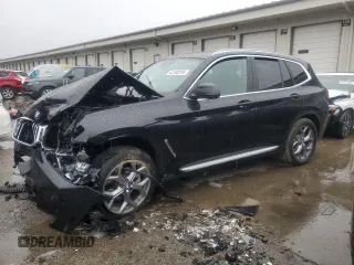 2024 BMW X3 xDrive30i with VIN 5UX53DP09R9T64614, listed as a Copart auction lot 44193235 with 21,582 mi miles and Salvage Title. Bid and sale history available at carsss.com. Image 1.