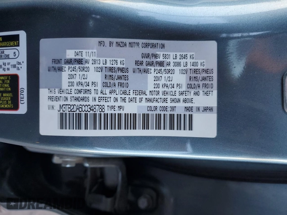 2012 Mazda CX-9 Grand Touring z VIN JM3TB2DA6C0348788, wystawiony jako Copart lot #52444915 z przebiegiem 130 392 mil mil oraz Szkoda całkowita • Salvage title. Historia ofert i sprzedaży dostępna na DreamBid. Obrazek 13.