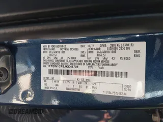 2018 Ford F-150 XL with VIN 1FTEW1CP9JKC48708, listed as a IAAI auction lot 42625137 with 209,479 mi miles and . Bid and sale history available at DreamBid. Image 9.