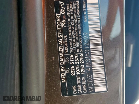 2018 Mercedes-Benz E 300 with VIN WDDZF4JB3JA312599, listed as a Copart auction lot 60413375 with Not provided miles and Salvage title. Bid and sale history available at DreamBid. Image 12.