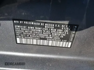2022 Volkswagen Jetta SE with VIN 3VWEM7BU6NM026607, listed as a IAAI auction lot 42045947 with 81,724 mi miles and . Bid and sale history available at DreamBid. Image 9.