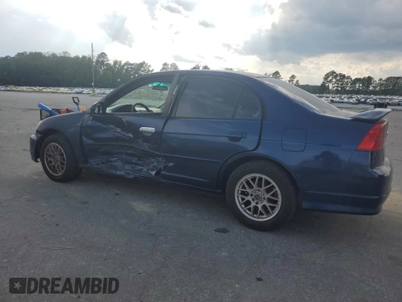 2005 Honda Civic LX z VIN 1HGES16595L031005, wystawiony jako Copart lot #55381195 z przebiegiem Nie podano mil oraz Szkoda całkowita • Salvage title. Historia ofert i sprzedaży dostępna na DreamBid. Obrazek 2.