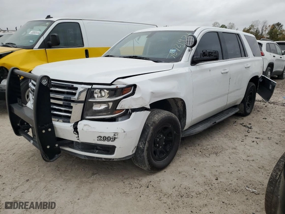 2020 Chevrolet Tahoe Commercial with VIN 1GNLCDEC6LR164083, listed as a Copart auction lot 76721974 with 76,005 mi miles and Salvage Title. Bid and sale history available at carsss.com. Image 1.