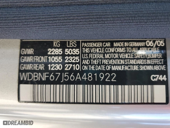 2006 Mercedes-Benz S-Class 3.7L with VIN WDBNF67J56A481922, listed as a Copart auction lot 76419024 with 149,397 mi miles and Salvage Title. Bid and sale history available at carsss.com. Image 12.