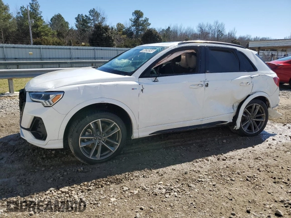 2021 Audi Q3 S line Premium Plus with VIN WA1EECF38M1041061, listed as a Copart auction lot 46298345 with 87,225 mi miles and Clean Title. Bid and sale history available at carsss.com. Image 1.