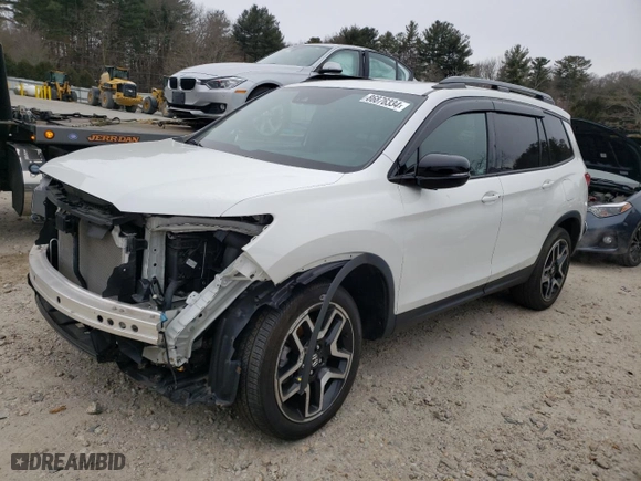 2022 Honda Passport Elite with VIN 5FNYF8H02NB008503, listed as a Copart auction lot 86876334 with 20,005 mi miles and Salvage Title. Bid and sale history available at carsss.com. Image 1.