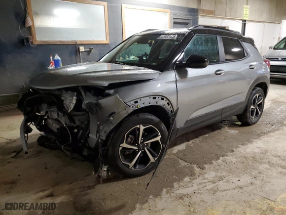 2023 Chevrolet TrailBlazer RS with VIN KL79MUSL0PB035448, listed as a Copart auction lot 47882455 with NaN miles and Salvage Title. Bid and sale history available at carsss.com. Image 1.