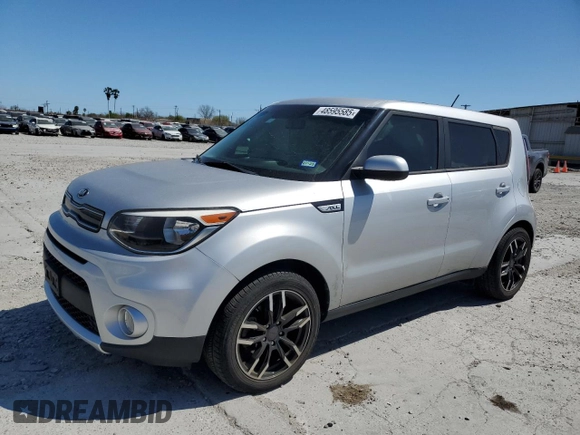 2018 Kia Soul + with VIN KNDJP3A52J7504697, listed as a Copart auction lot 48595585 with 52,248 mi miles and Salvage Title. Bid and sale history available at carsss.com. Image 1.