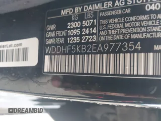 2014 Mercedes-Benz E 350 Sport with VIN WDDHF5KB2EA977354, listed as a IAAI auction lot 42403760 with 92,055 mi miles and . Bid and sale history available at DreamBid. Image 9.
