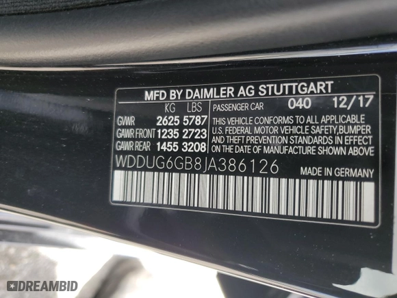 2018 Mercedes-Benz S-Class S 450 with VIN WDDUG6GB8JA386126, listed as a Copart auction lot 48969145 with 115,041 mi miles and Salvage Title. Bid and sale history available at carsss.com. Image 12.