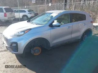 2020 Kia Sportage S with VIN KNDP6CAC2L7653058, listed as a IAAI auction lot 41477848 with 124,066 mi miles. Bid and sale history available at carsss.com. Image 2.