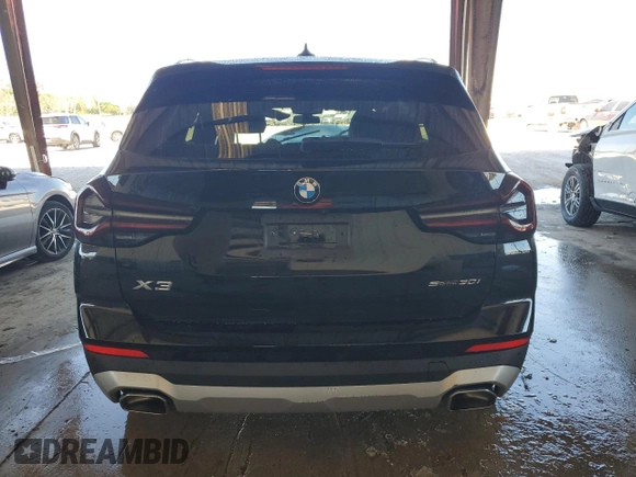 2024 BMW X3 sDrive30i with VIN WBX47DP08RN286581, listed as a Copart auction lot 42040215 with 5,660 mi miles and Non Repairable. Bid and sale history available at DreamBid. Image 6.