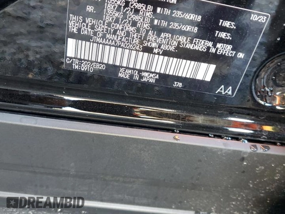 2023 Toyota bZ4X XLE z VIN JTMAAAAA7PA026243, wystawiony jako Copart lot #80972543 z przebiegiem 2 213 mil mil oraz . Historia ofert i sprzedaży dostępna na DreamBid. Obrazek 15.