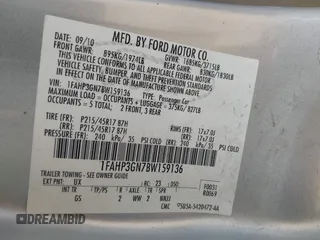 2011 Ford Focus SES with VIN 1FAHP3GN7BW159136, listed as a IAAI auction lot 42126098 with 154,780 mi miles and . Bid and sale history available at DreamBid. Image 9.