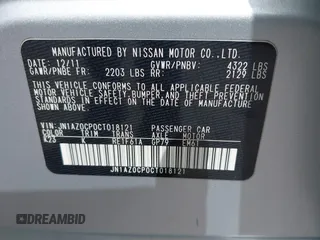 2012 Nissan LEAF SL with VIN JN1AZ0CP0CT018121, listed as a IAAI auction lot 42156923 with 116,605 mi miles. Bid and sale history available at carsss.com. Image 9.