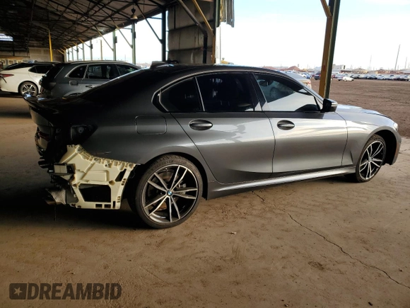 2020 BMW 3 Series 330i with VIN WBA5R1C02LFH52541, listed as a Copart auction lot 81815253 with 51,346 mi miles and Salvage Title. Bid and sale history available at carsss.com. Image 3.