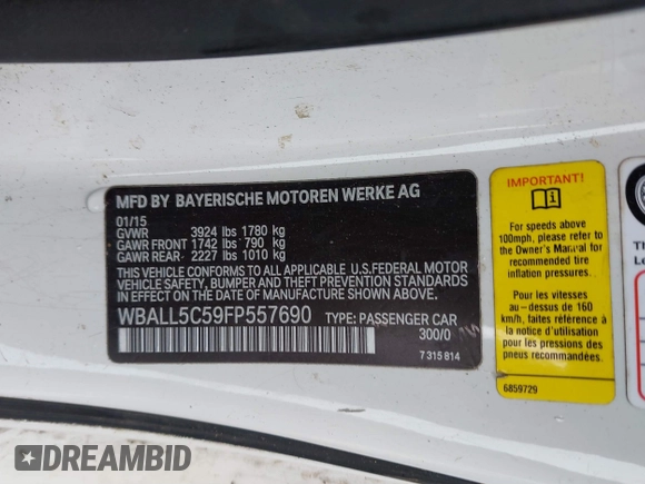 2015 BMW Z4 sDrive28i with VIN WBALL5C59FP557690, listed as a IAAI auction lot 41453980 with 78,641 mi miles. Bid and sale history available at carsss.com. Image 9.