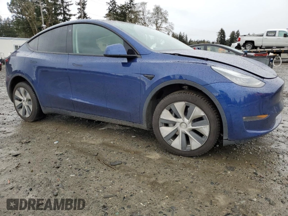 2021 Tesla Model Y Long Range with VIN 5YJYGDEE7MF160510, listed as a Copart auction lot 51098925 with 48,038 mi miles and Salvage Title. Bid and sale history available at DreamBid. Image 4.