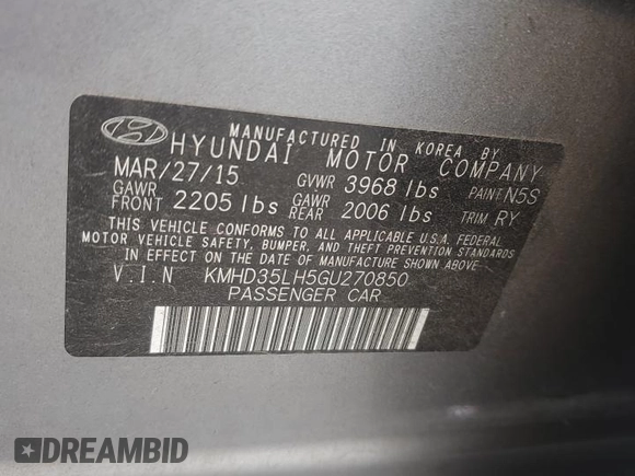 2016 Hyundai Elantra GT with VIN KMHD35LH5GU270850, listed as a Copart auction lot 72703084 with 58,047 mi miles and Salvage Title. Bid and sale history available at carsss.com. Image 12.