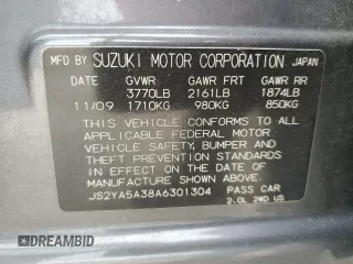 2010 Suzuki SX4 with VIN JS2YA5A38A6301304, listed as a Copart auction lot 73658134 with 119,177 mi miles and Salvage Title. Bid and sale history available at carsss.com. Image 15.