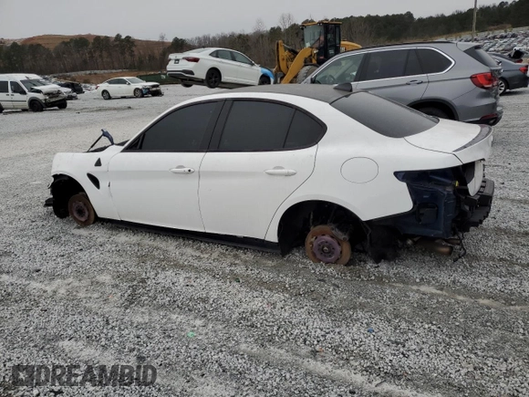 2019 Alfa Romeo Giulia Quadrifoglio with VIN ZARFAMEV7K7611582, listed as a Copart auction lot 45458235 with Not provided miles and Clean title. Bid and sale history available at DreamBid. Image 2.