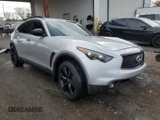 2017 Infiniti QX70 with VIN JN8CS1MU0HM140438, listed as a Copart auction lot 45424975 with 112,925 mi miles and Salvage title. Bid and sale history available at DreamBid. Image 4.