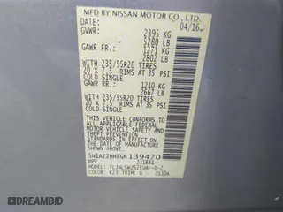 2016 Nissan Murano SL with VIN 5N1AZ2MH8GN139470, listed as a IAAI auction lot 41787551 with 116,182 mi miles. Bid and sale history available at carsss.com. Image 9.