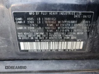 2013 Subaru Outback Premium with VIN 4S4BRBGC8D3313033, listed as a Copart auction lot 62078135 with 183,994 mi miles and Clean title. Bid and sale history available at DreamBid. Image 13.