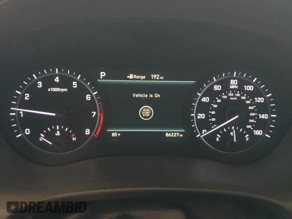 2018 Genesis G80 3.8L with VIN KMHGN4JE8JU231963, listed as a Copart auction lot 77375914 with 86,227 mi miles and Salvage Title. Bid and sale history available at carsss.com. Image 9.