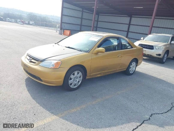 2001 Honda Civic EX with VIN 1HGEM22921L035884, listed as a IAAI auction lot 42022884 with 211,795 mi miles. Bid and sale history available at carsss.com. Image 2.
