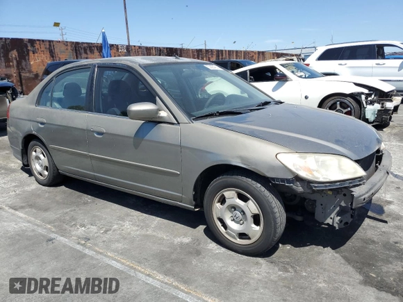 2005 Honda Civic with VIN JHMES96695S004445, listed as a Copart auction lot 53684835 with 164,623 mi miles and Salvage Title. Bid and sale history available at DreamBid. Image 4.