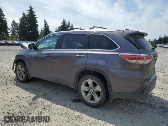 2015 Toyota Highlander Limited с VIN 5TDDKRFH9FS115196, выставлен на аукционе Copart как лот 61148135 с пробегом 115 623 миль миль и Списание • Salvage title. История ставок и продаж доступна на DreamBid. Изображение 2.