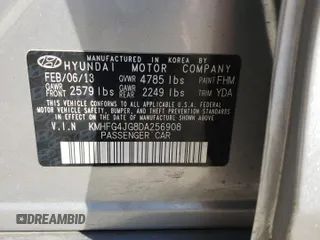 2013 Hyundai Azera с VIN KMHFG4JG8DA256908, выставлен на аукционе Copart как лот 50573915 с пробегом 146 015 миль миль и Списание • Salvage title. История ставок и продаж доступна на DreamBid. Изображение 12.