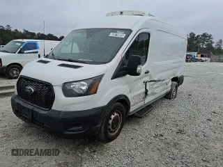 2021 Ford Transit Cargo with VIN 1FTBR1C85MKA81464, listed as a Copart auction lot 53979985 with 90,127 mi miles and Salvage Title. Bid and sale history available at DreamBid. Image 1.