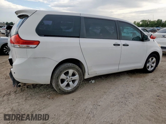 2011 Toyota Sienna with VIN 5TDZK3DC8BS026322, listed as a Copart auction lot 63670155 with Not provided miles and Salvage title. Bid and sale history available at DreamBid. Image 3.
