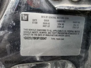 2009 Saturn Aura XE with VIN 1G8ZS57BX9F103047, listed as a Copart auction lot 50535585 with 194,895 mi miles and Salvage Title. Bid and sale history available at DreamBid. Image 12.