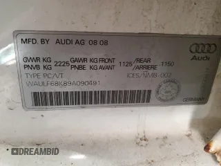 2009 Audi A4 z VIN WAULF68K89A090491, wystawiony jako Copart lot #84639734 z przebiegiem 234 698 mil mil oraz Czysty tytuł • Clean title. Historia ofert i sprzedaży dostępna na DreamBid. Obrazek 12.