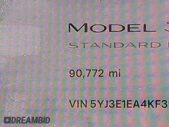 2019 Tesla Model 3 Mid Range z VIN 5YJ3E1EA4KF317872, wystawiony jako IAAI lot #41491269 z przebiegiem 90 772 mil mil oraz . Historia ofert i sprzedaży dostępna na DreamBid. Obrazek 7.