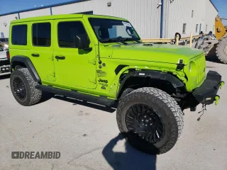 2021 Jeep Wrangler Unlimited Sport S with VIN 1C4HJXDGXMW830164, listed as a Copart auction lot 47892245 with 59,369 mi miles and Salvage Title. Bid and sale history available at carsss.com. Image 4.