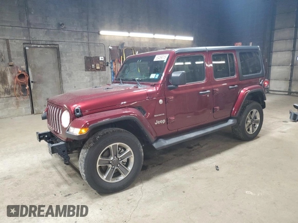 2021 Jeep Wrangler Unlimited Sahara z VIN 1C4HJXEGXMW758252, wystawiony jako Copart lot #50489015 z przebiegiem 38 388 mil mil oraz Szkoda całkowita • Salvage title. Historia ofert i sprzedaży dostępna na DreamBid. Obrazek 1.