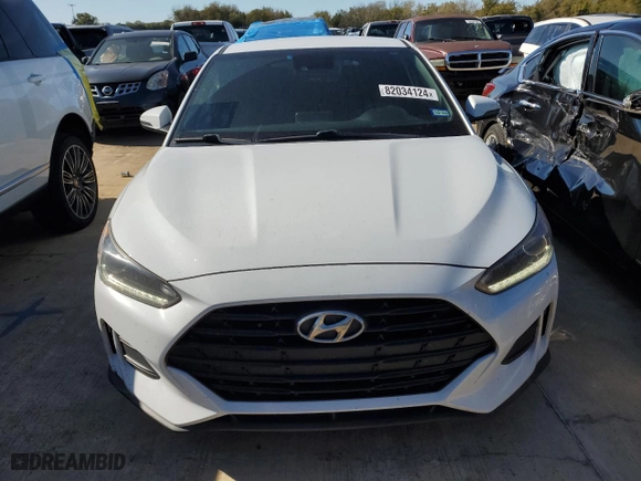 2020 Hyundai Veloster 2.0 with VIN KMHTG6AF1LU022841, listed as a Copart auction lot 82034124 with 91,082 mi miles and Salvage Title. Bid and sale history available at carsss.com. Image 5.