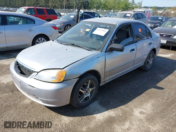 2001 Honda Civic LX with VIN 1HGES16501L014202, listed as a IAAI auction lot 42121901 with 1 mi miles. Bid and sale history available at carsss.com. Image 2.