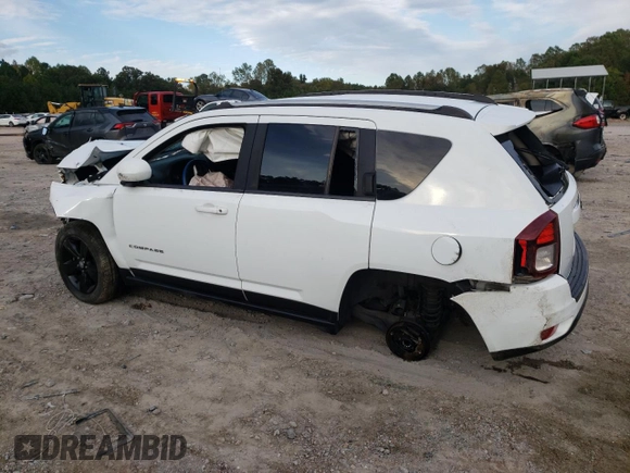 2015 Jeep Compass Latitude with VIN 1C4NJCEB9FD264284, listed as a Copart auction lot 76277334 with 104,275 mi miles and Salvage Title. Bid and sale history available at carsss.com. Image 2.