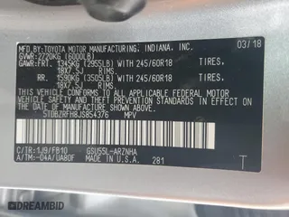 2018 Toyota Highlander LE with VIN 5TDBZRFH8JS854376, listed as a Copart auction lot 45415215 with 84,492 mi miles and Salvage Title. Bid and sale history available at carsss.com. Image 15.